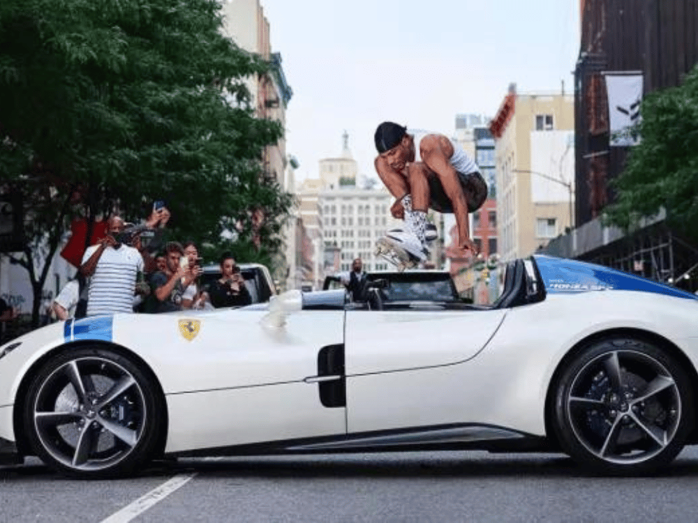 Tyshawn Jones Ollies Over 5 Million Dollar Ferrari in NYC Streets